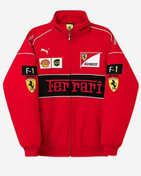 Red Ferrari Jacket-Premium Quality Streetwear-Unisex Racing Jacket