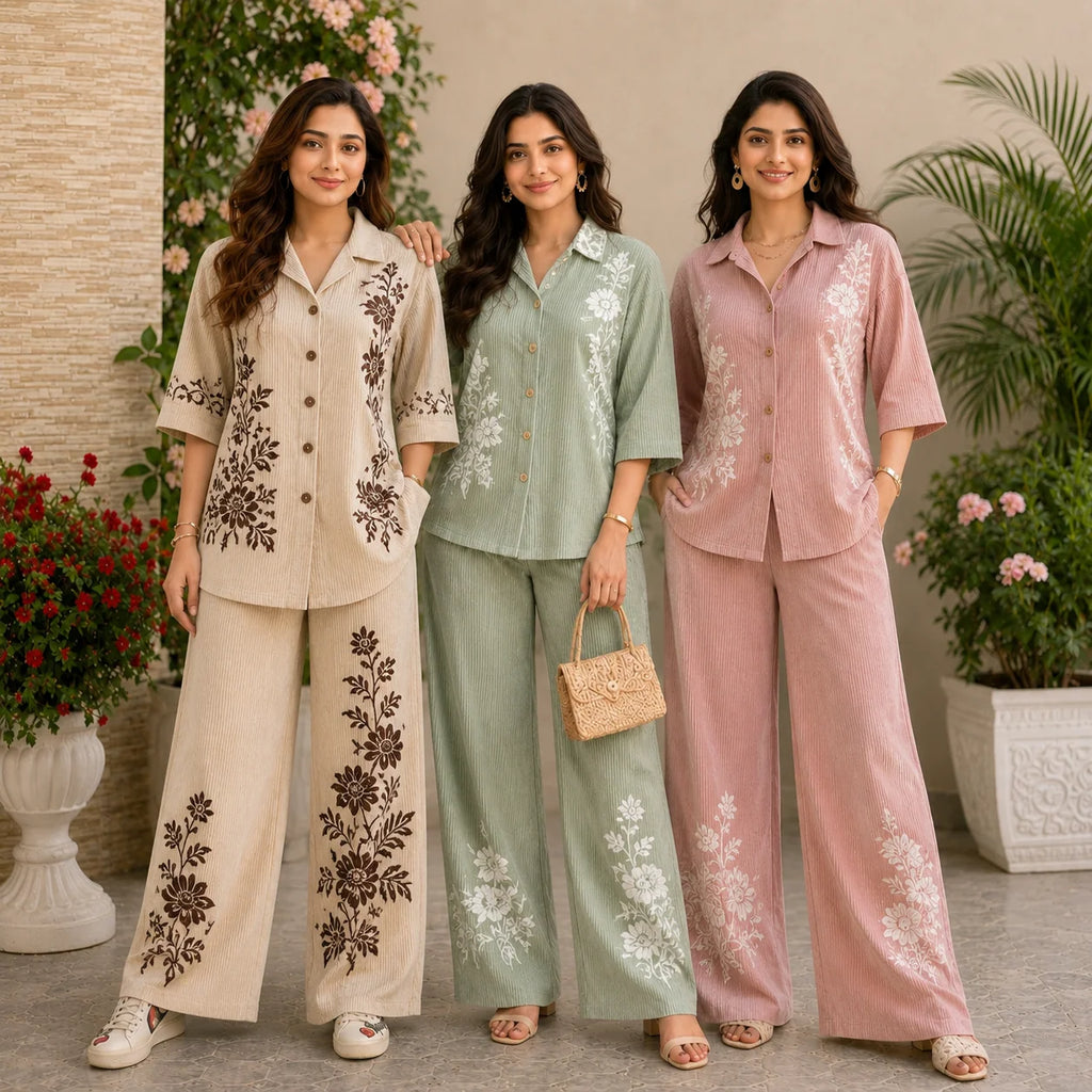 3 Cotton Co-ord Sets | Top + Bottom | 3CS_71
