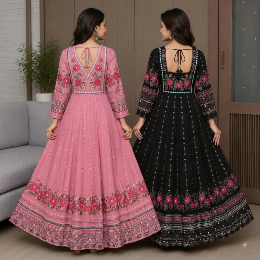 2 Pack Bohemian Ethnic Print Maxi Dress with Flowing Hem | B-011
