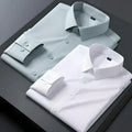 Men's Formal Regular Fit Cotton Full Sleeve Shirt - Pista & White Combo