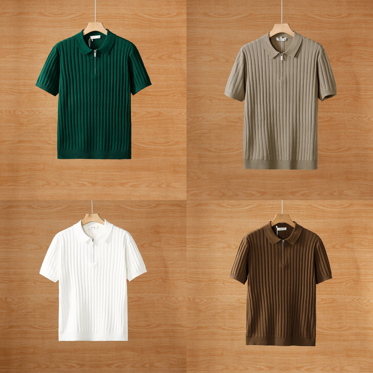 Half zip short sleeved polo T-shirt (Pack of 4)