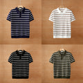 Men's short summer new ice silk knitted men's Polo T-shirt (Pack of 4)