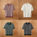 Knitted hollow ice silk polo shirt men's (Pack of 4)