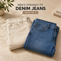 Men's Jeans Pack of 2 – Cream & Denim Blue