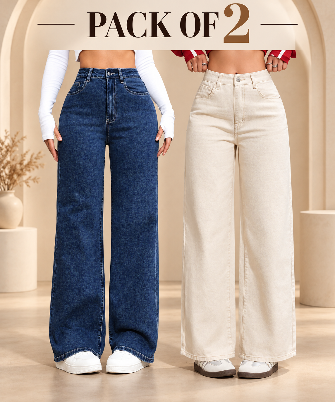 FreeFlow Women’s Wide-Leg Jeans Duo