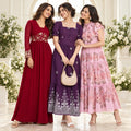 3 Women’s Stylish Printed Maxi Dress ( MD-3 )