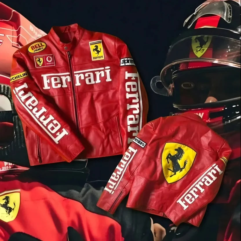 Red Leather Premiun Ferrari Jacket for Men & Women