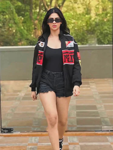 Black Ferrari F1 Vintage Racer Jacket | Classic Racing Style