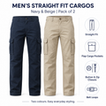 Men’s Navy & Beige Cargo – Pack of 2