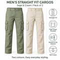 Men’s Sage & Cream Cargo – Pack of 2