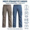 Men’s Taupe & Blue Cargo – Pack of 2
