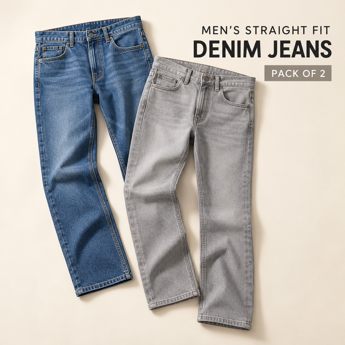Essential Straight Fit Jeans – Pack of 2