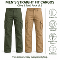 Men’s Olive & Tan Cargo – Pack of 2