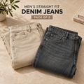 Men's Jeans Pack of 2 – Sand Beige & Charcoal Black