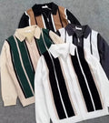 Retro Stripes Zip-Collar Polo – Pack of 4