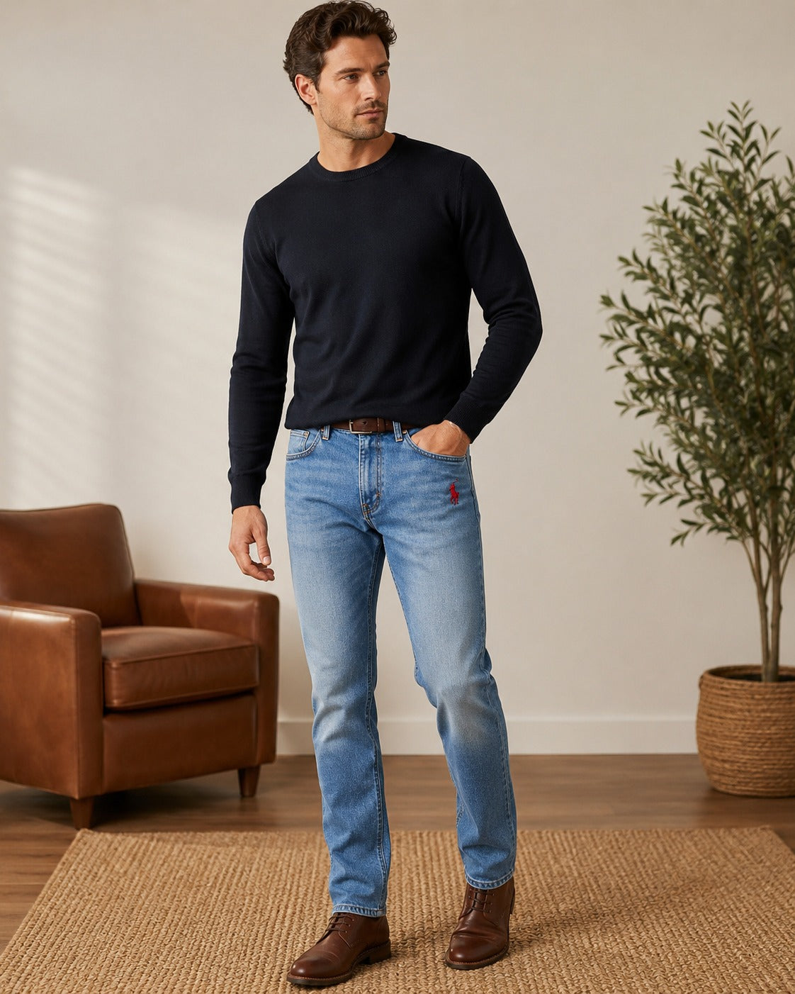 Pack of 2 Premium Denim Jeans (Sky Blue & Navy Blue)