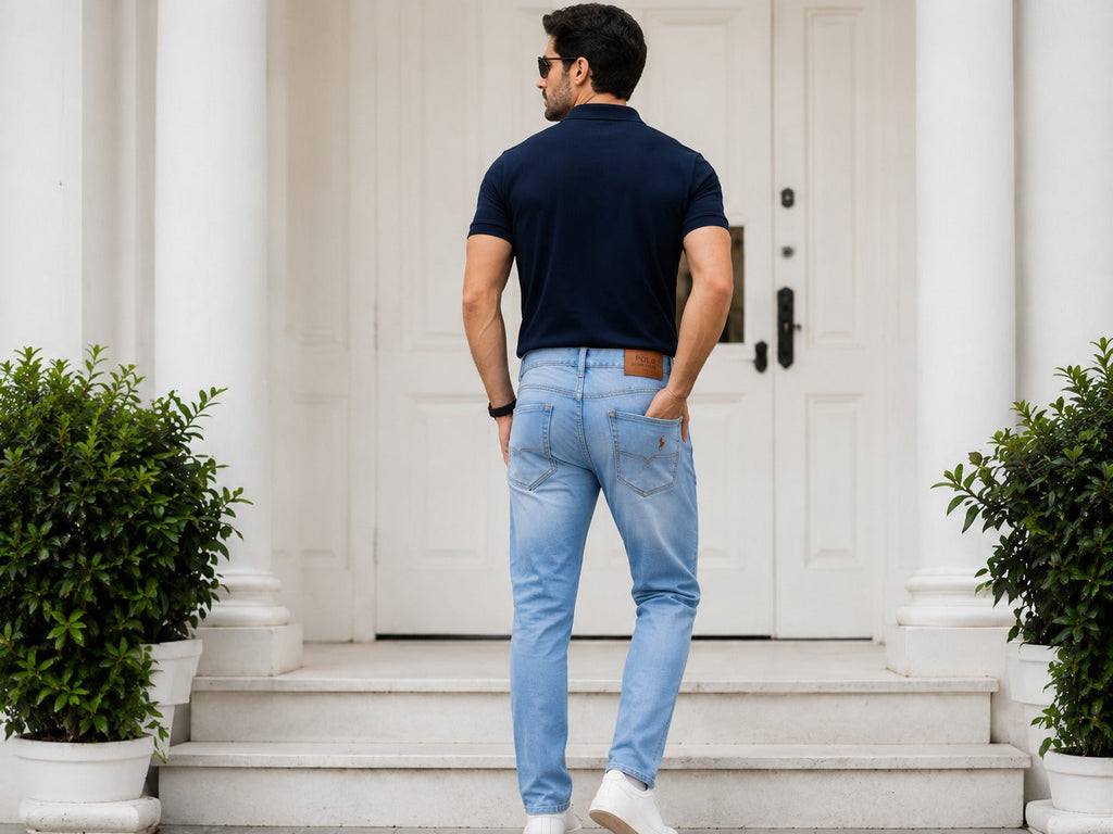 Pack of 2 Premium Denim Jeans (Sky Blue & Navy Blue)