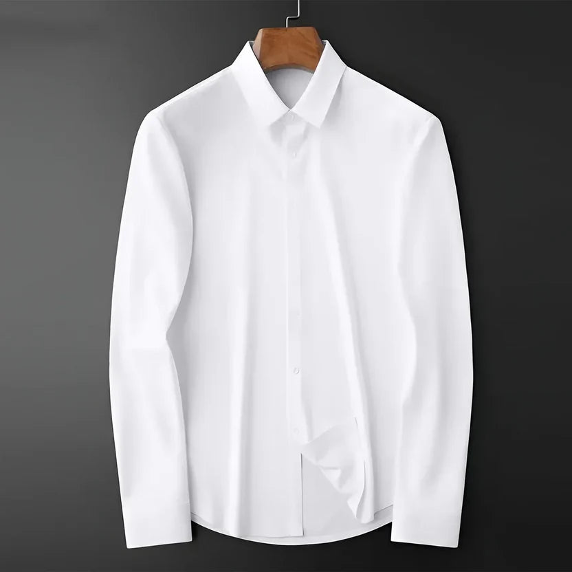 Men's Formal Regular Fit Cotton Full Sleeve Shirt - Pista & White Combo