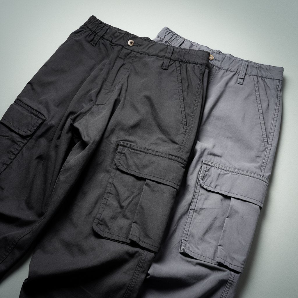 Classic Black & Charcoal Gray Cargo Pants (Pack of 4)