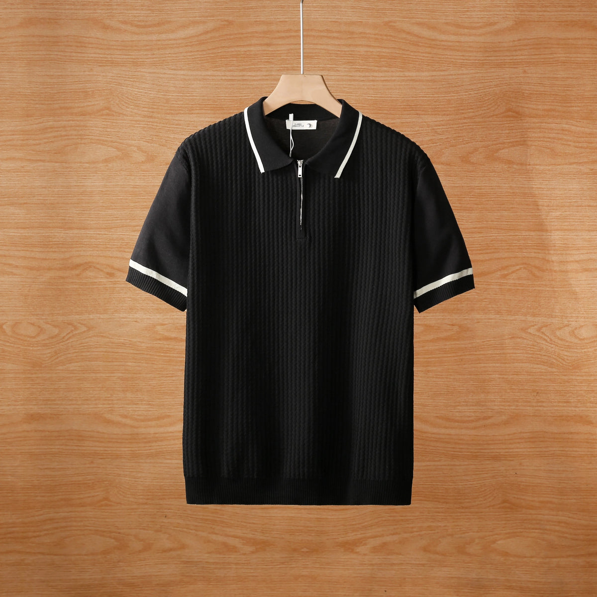 Summer color blockedlapel polo T shirt