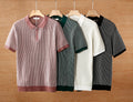 Knitted hollow ice silk polo shirt men's