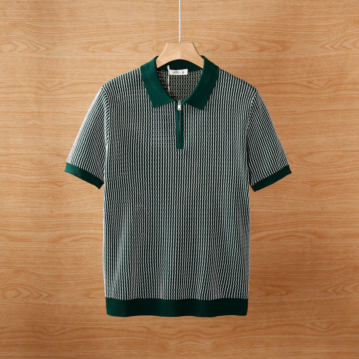 Knitted hollow ice silk polo shirt men's