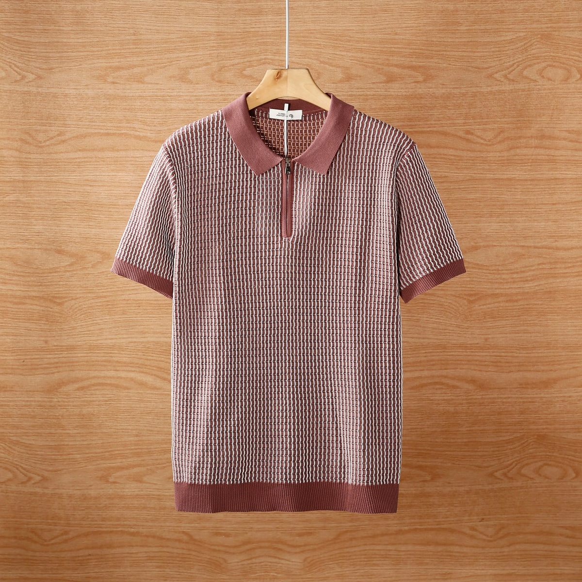 Knitted hollow ice silk polo shirt men's