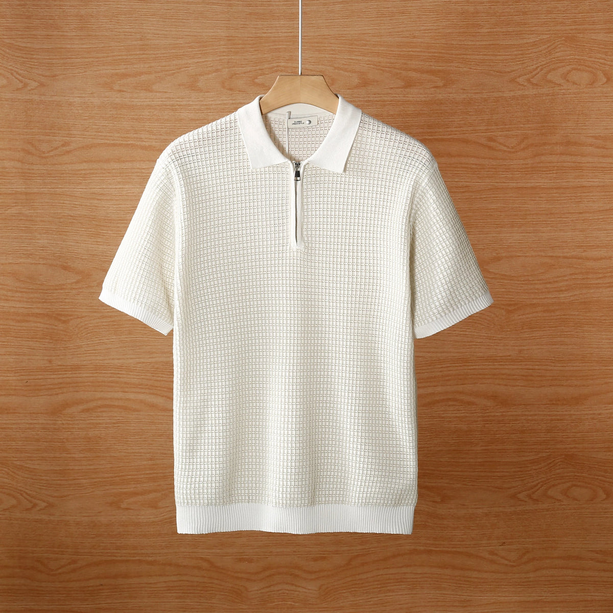 Knitted hollow ice silk polo shirt men's