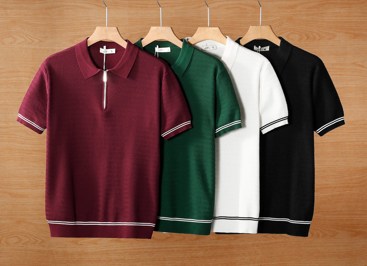 Summer contrasting collar polo T-shirt for men