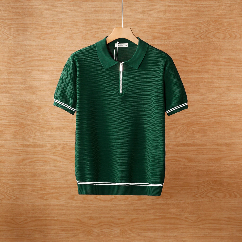 Summer contrasting collar polo T-shirt for men