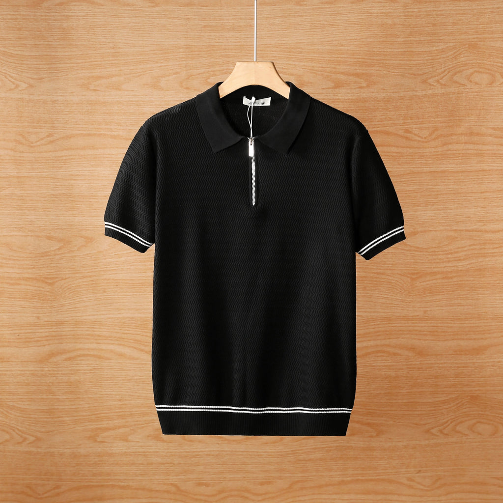 Summer contrasting collar polo T-shirt for men