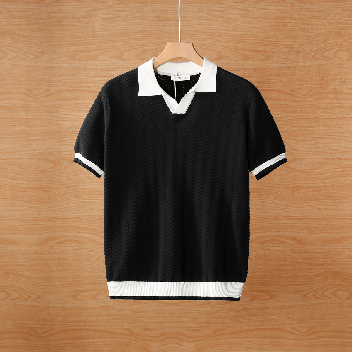 Summer breathable color blocked light mature trendy men's polo T-shirt
