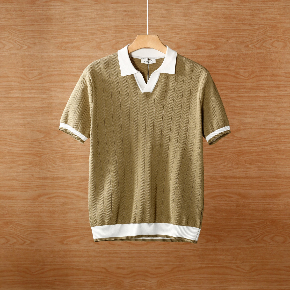 Summer breathable color blocked light mature trendy men's polo T-shirt
