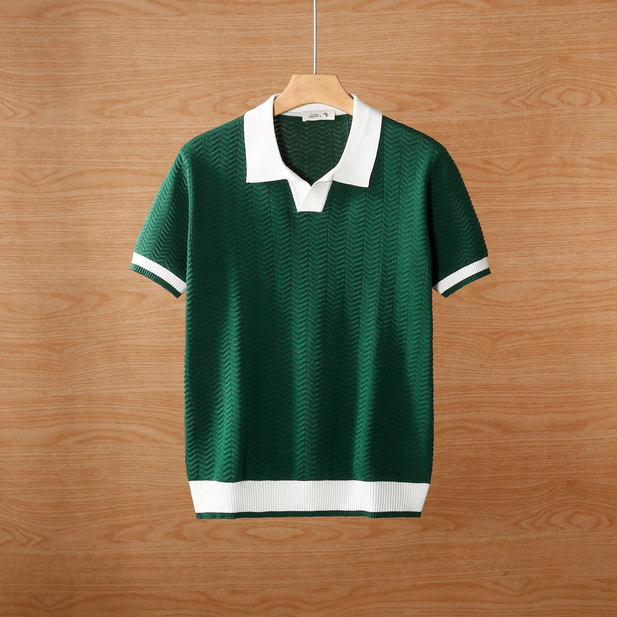 Summer breathable color blocked light mature trendy men's polo T-shirt