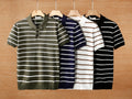 Men's short summer new ice silk knitted men's Polo T-shirt