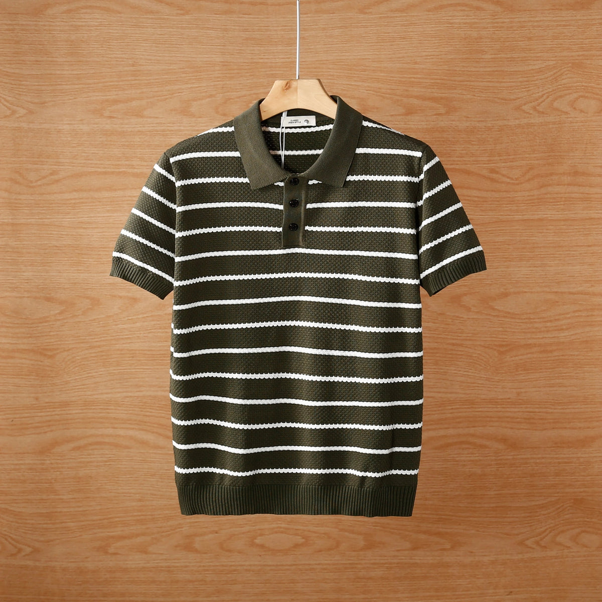 Men's short summer new ice silk knitted men's Polo T-shirt