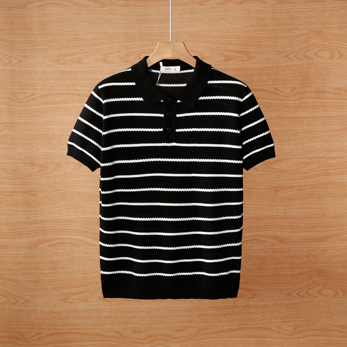 Men's short summer new ice silk knitted men's Polo T-shirt