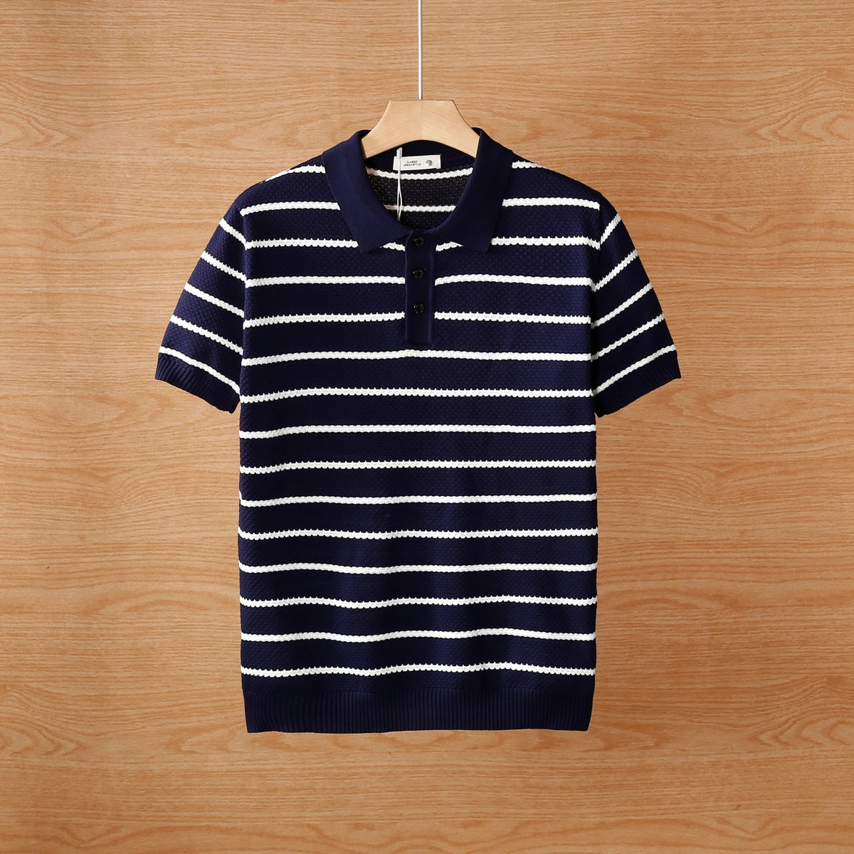 Men's short summer new ice silk knitted men's Polo T-shirt