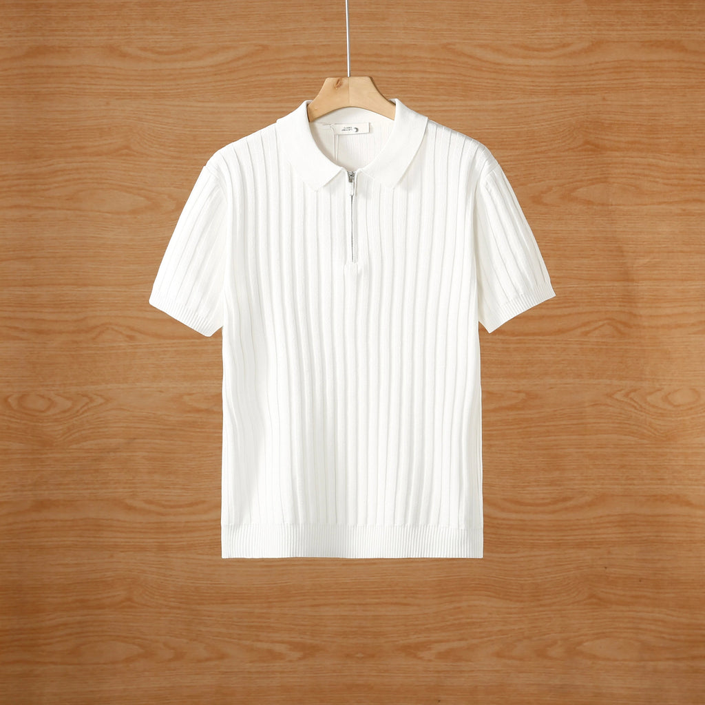 Half zip short sleeved polo T-shirt