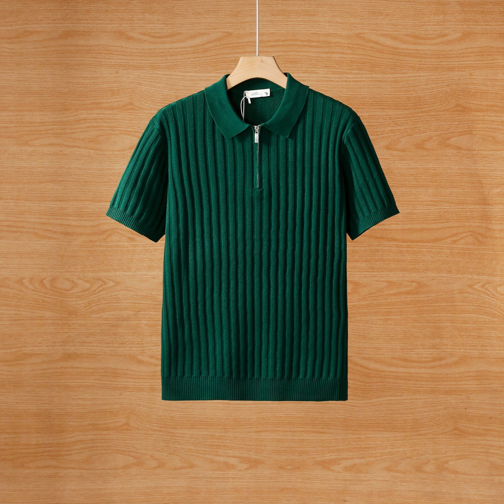 Half zip short sleeved polo T-shirt