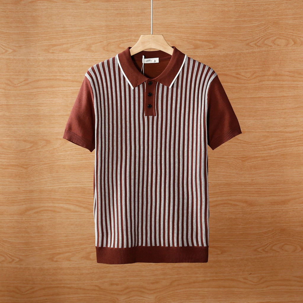 cool silk knitted sweater jacquard business polo T-shirt (Pack of 4)