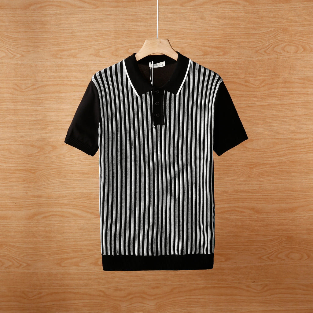cool silk knitted sweater jacquard business polo T-shirt (Pack of 4)