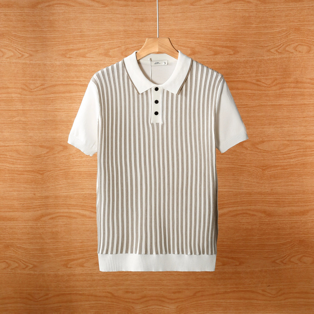 cool silk knitted sweater jacquard business polo T-shirt (Pack of 4)