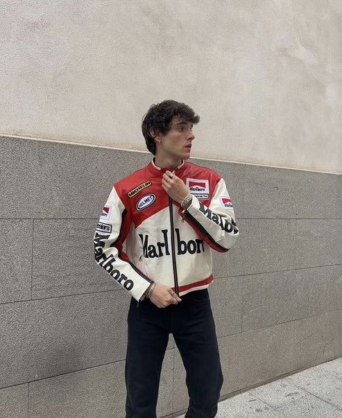 Marlboro Leather Racing Jacket l Unisex Racing Jacket
